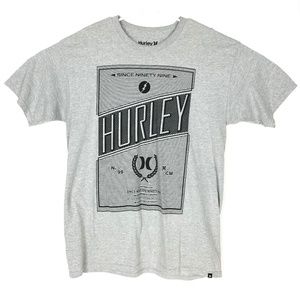 Mens HURLEY Box Logo Print Grey Classic Fit sz L